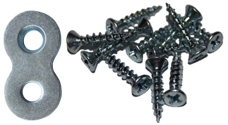 [Australia - AusPower] - 30-Pack with Screws - Heavy Duty Figure 8 Table Top Connector or Desk Top Fastener Clip - 12 Gauge Steel 