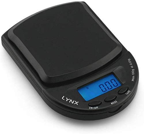 [Australia - AusPower] - Truweigh LYNX Digital Mini Scale - (100g x 0.01g - Black/Black) - Digital Travel Scale - Mini Digital Scale - Small Pocket Size Scale - Traveling Scales Digital Weight - Travel Digital Kitchen Scale 