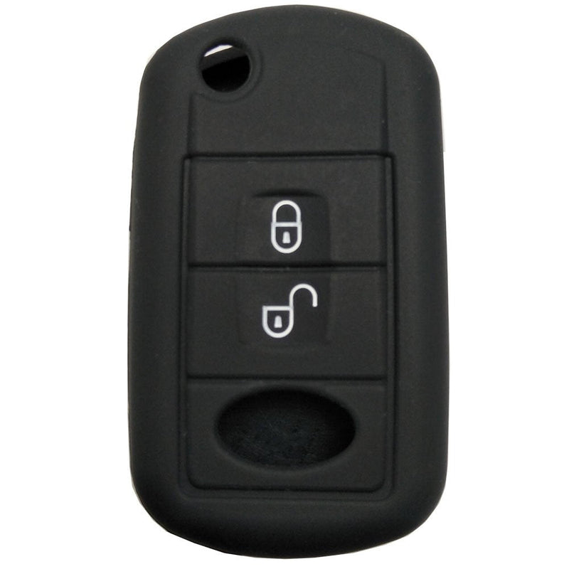 [Australia - AusPower] - Keyless Entry Remote Key Fob Skin Cover Protective Silicone Rubber key Jacket Protector for Land Rover Discovery LR3 Range Rover Sport (Black) Black 