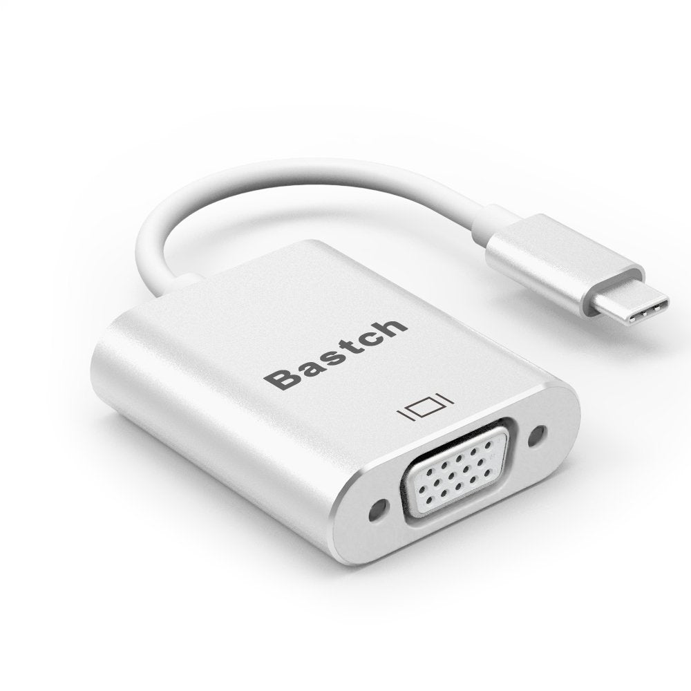 [Australia - AusPower] - USB C to VGA Adapter,Bastch USB 3.1 Type C (USB-C) to VGA Adapter with Aluminium Case for 2017 MacBook Pro/Samsung Galaxy S8 