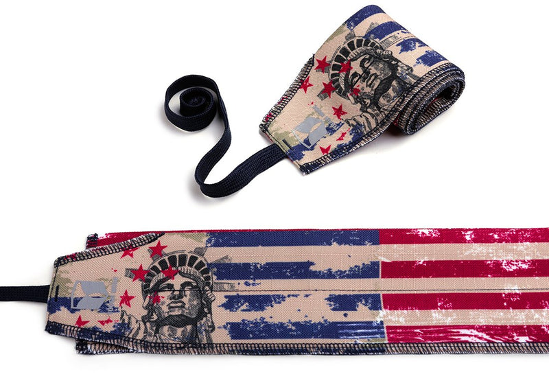 [Australia - AusPower] - Tough Mode Apparel Crossfit Strength Wrist Wraps Lifting Training Support Workout Bodybuilding American Flag 