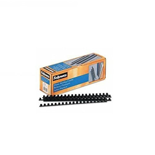 [Australia - AusPower] - Fellowes Plastic Comb Bindings, 3/8 inch Diameter, 55 Sheet Capacity, Black, 100 Combs/Pack 