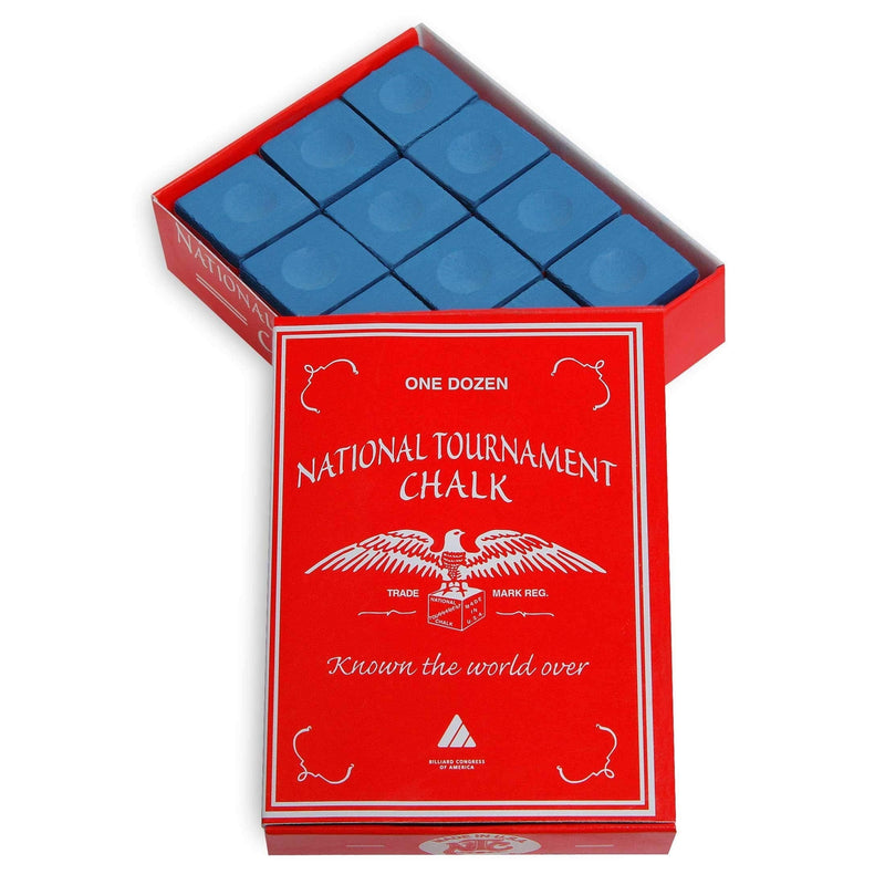 [Australia - AusPower] - Silver Cup National Tournament Pool cue Billiard Premium Chalk - ONE Dozen Blue 