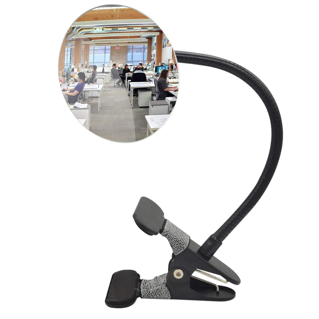 [Australia - AusPower] - Ampper Clip On Security Mirror, Convex Cubicle Mirror for Personal Safety and Security Desk Rear View Monitors or Anywhere (3.35", Round) Glass - Frameless 