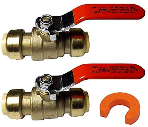 [Australia - AusPower] - 1/2 Ball Valve 22222-0000LF with Disconnect Clip - Lead free brass fittings for for Copper Pipe, PEX, CPVC, HDPE and PE-RT plumbing applications, 100% Satisfaction Guarantee (2 Pack) 1/2" 2-Pack 