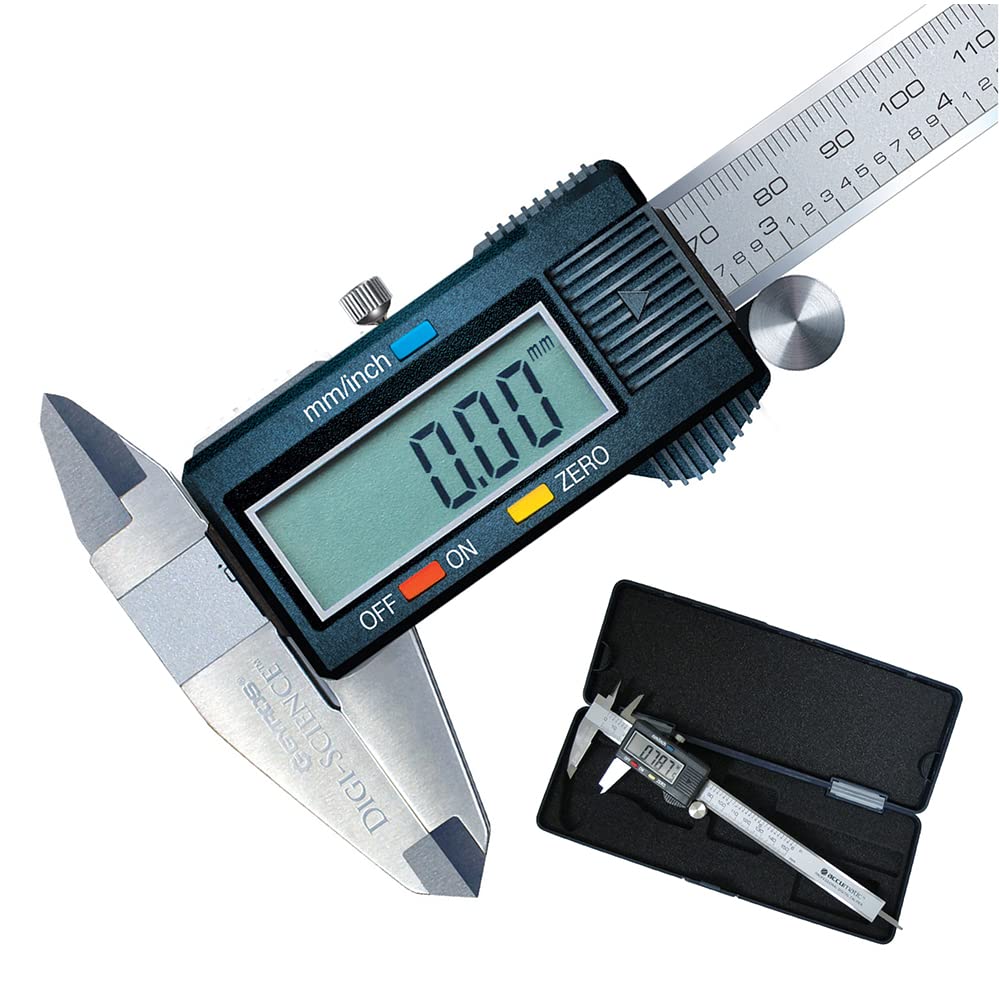 [Australia - AusPower] - DIGI-Science Accumatic Digital Caliper Measuring Tool | 6 Inch Stainless Steel Electronic Vernier Calipers Measures up to 0-6”/0-150mm | Large LCD Display Screen | 2 Batteries Included (50-10150) 
