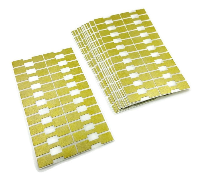 [Australia - AusPower] - 1000 Pieces Jewelry Repair, Price and Indentification Tags/Tyvek Self Adhesive Rectangular Dumbbell/Barbell Jewelry Price Tags (Goldtone) Goldtone 