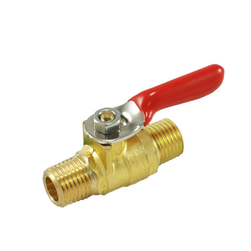 [Australia - AusPower] - Nigo Industrial Co. AN11 Series Forged Brass Mini Ball Valve, 180 Degree Operation Handle, Rated to 600WOG (1/8" NPT Male x 1/8" NPT Male, Forged Brass, 1) 1/8" NPT Male x 1/8" NPT Male 