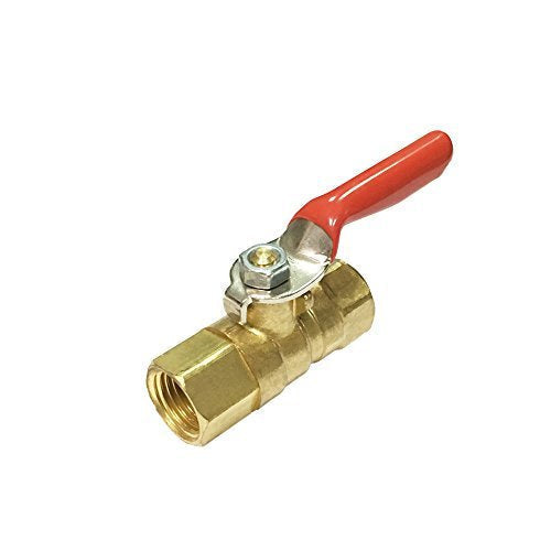 [Australia - AusPower] - Nigo Industrial Co. AN00 Series Forged Brass Inline Mini Ball Valve, 1/4" NPT Female x 1/4" NPT Female, 180 Degree Operation Lever Handle, Rated to 600WOG 1/4" x 1/4" NPT Female 