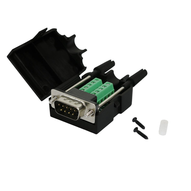 [Australia - AusPower] - Twinkle Bay DB9 Connector to Wiring Terminal RS232 Serial Port Breakout Board Solderless (Male Adapter with Case) 