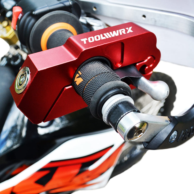 [Australia - AusPower] - ToolWRX Motorcycle Lock – Heavy Duty Anti Theft Grip-Lock – Security for Throttle & Handlebar – Locks Front Brake & Clutch on Dirt Bike Moped Scooter Motorbike & ATV (Includes Lever Protector) 