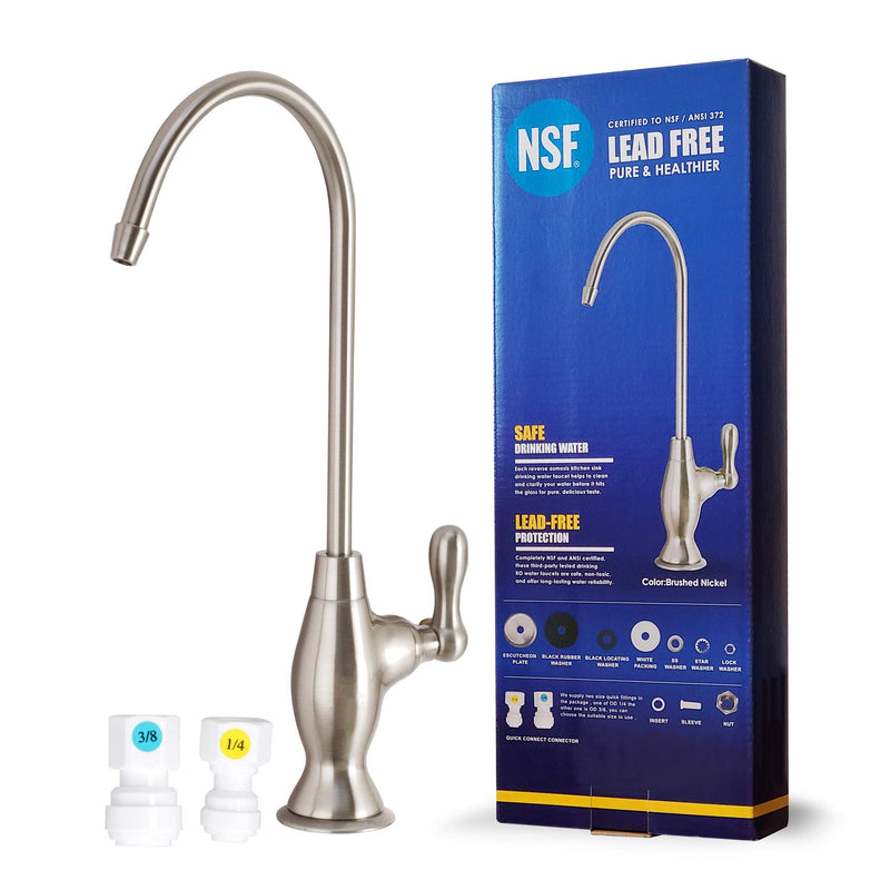 [Australia - AusPower] - NSF Certification Lead-Free Water Filtration Reverse Osmosis Faucet (Brushed Nickel) Advanced RO Tap for Drinking, Kitchen Sink Cooking, Cleaning | Safe, Healthier 