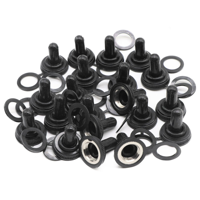 [Australia - AusPower] - Lantee EDPM Rubber Electrical Toggle Switch Cover Weatherproof Protector Boot,12 mm Thread Diameter, Pack of 20 