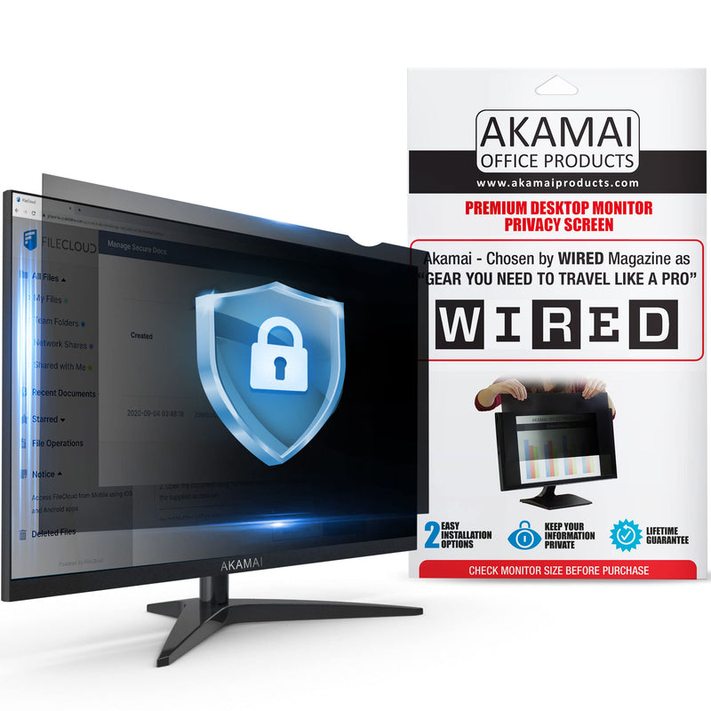 [Australia - AusPower] - 18.5 inch Computer Privacy Screen (16:9) - Black Security Shield - Desktop Monitor Protector - UV & Blue Light Filter by Akamai (18.5" Widescreen (16:9), Black 18.5 inch WIDESCREEN (16:9) Black Privacy 