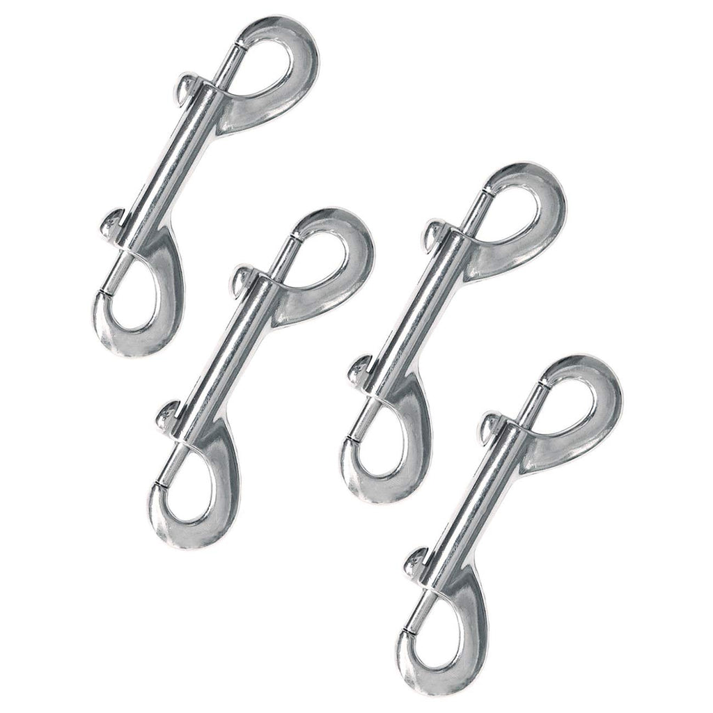 [Australia - AusPower] - Finov Nickel Plated Double Ended Bolt Snap Hook Set, Pack of 4 