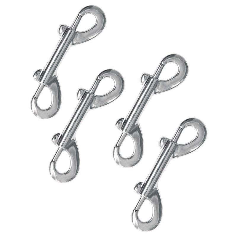 [Australia - AusPower] - Finov Nickel Plated Double Ended Bolt Snap Hook Set, Pack of 4 