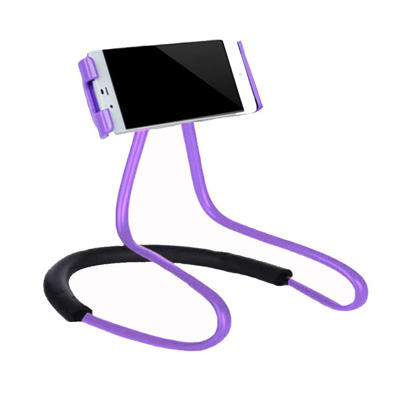 [Australia - AusPower] - Lazy Cell Phone Holder - Universal Phone Holder to Wear Around Neck Lazy Bracket Free Rotating Smart Mobile Phone Mount Stand Purple 