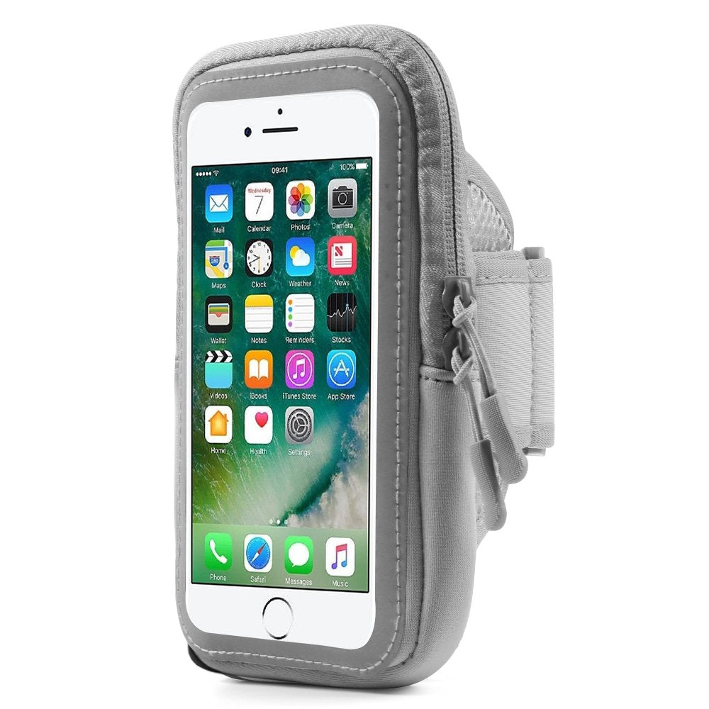 [Australia - AusPower] - BaoXinQi Grey Universal Sport Running Armband Zipper Touch Screen Pouch for Samsung Galaxy S9+ S8+ / Note 9 8 / A6+ A7 A8+ A9 / Nokia 7 Plus/HTC Desire 12+ / U12+ 