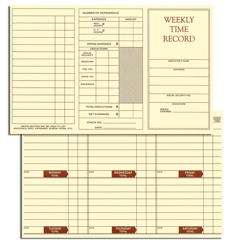 [Australia - AusPower] - Weekly Employee Pocket Size Time Cards 