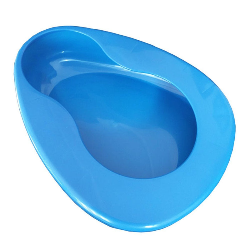 [Australia - AusPower] - YUMSUM Firm Thick Stable PP Bedpan Heavy Duty Smooth Countoured for Bed-Bound Patient (Blue) Blue 