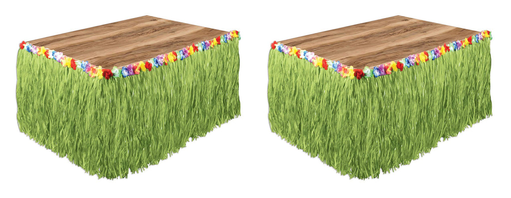 [Australia - AusPower] - Beistle , 2 Piece Artificial Grass Table Skirting, 30" x 9' (Green) 