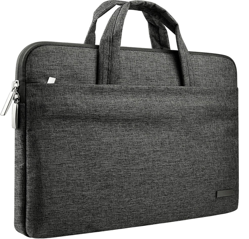 [Australia - AusPower] - CCPK Laptop Sleeve for 13 Inch MacBook Air Pro M1 Hp 14 Inch Laptop Case Cover Chromebook Pavilion x360 Stream 14" ASUS Acer Lenovo 14in Computer Bag with Handle Waterproof Canvas Briefcase Black Grey 13 inch / 14 inch Narrow Bezel Laptop Black Gray 
