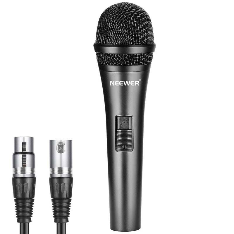 [Australia - AusPower] - Neewer Cardioid Dynamic Microphone with XLR Male to XLR Female Cable, Rigid Metal Construction for Professional Musical Instrument Pickup, Vocals, Broadcasting, Speech, Black (NW-040) 