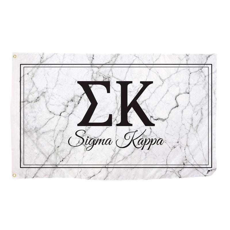 [Australia - AusPower] - Sigma Kappa Letter Sorority Flag Banner 3 feet x 5 feet Sign Decor Sig Kap (Flag - Marble Box) 