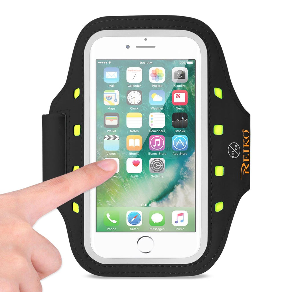[Australia - AusPower] - Reiko Running Sports Armband for iPhone 7/6/ 6S Or 5 Inches Device with Led in Black (5X5 Inches) 