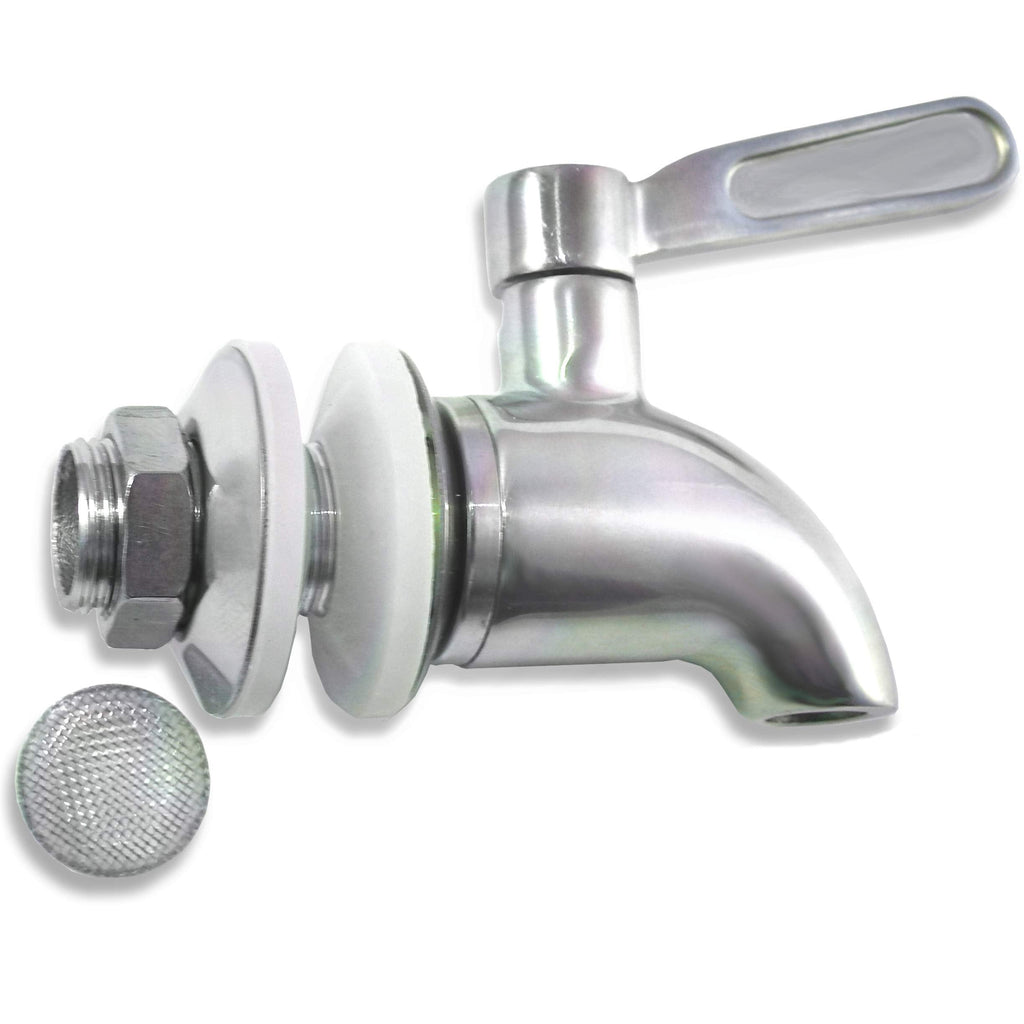 [Australia - AusPower] - Stainless Steel Replacement Spigot for Beverage Dispenser with Screen Filter - Ice Tea, Kombucha, Lemonade - Also works with Ceramic Porcelain Crock and -type Water Filtration Systems 