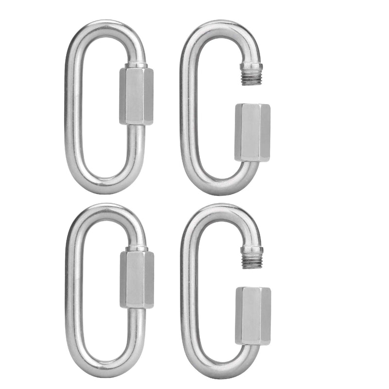 [Australia - AusPower] - Anndason 4 Pcs M8/0.32" 304 Stainless Steel D Shape Quick Link C1arabiner Lock Ring 691KG 1523LB 