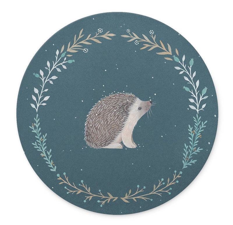 [Australia - AusPower] - Non-Slip Rubber Round Mouse Pad， Cute Little Hedgehog Design Round Mouse pad (7.87 inch x 7.87 inch) 