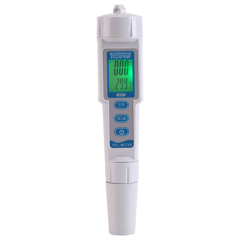 [Australia - AusPower] - PH/EC/Temp Meter Professional 3 in 1 Portable High Accuracy Handheld Pen Testing Water Quality Tester Meter 