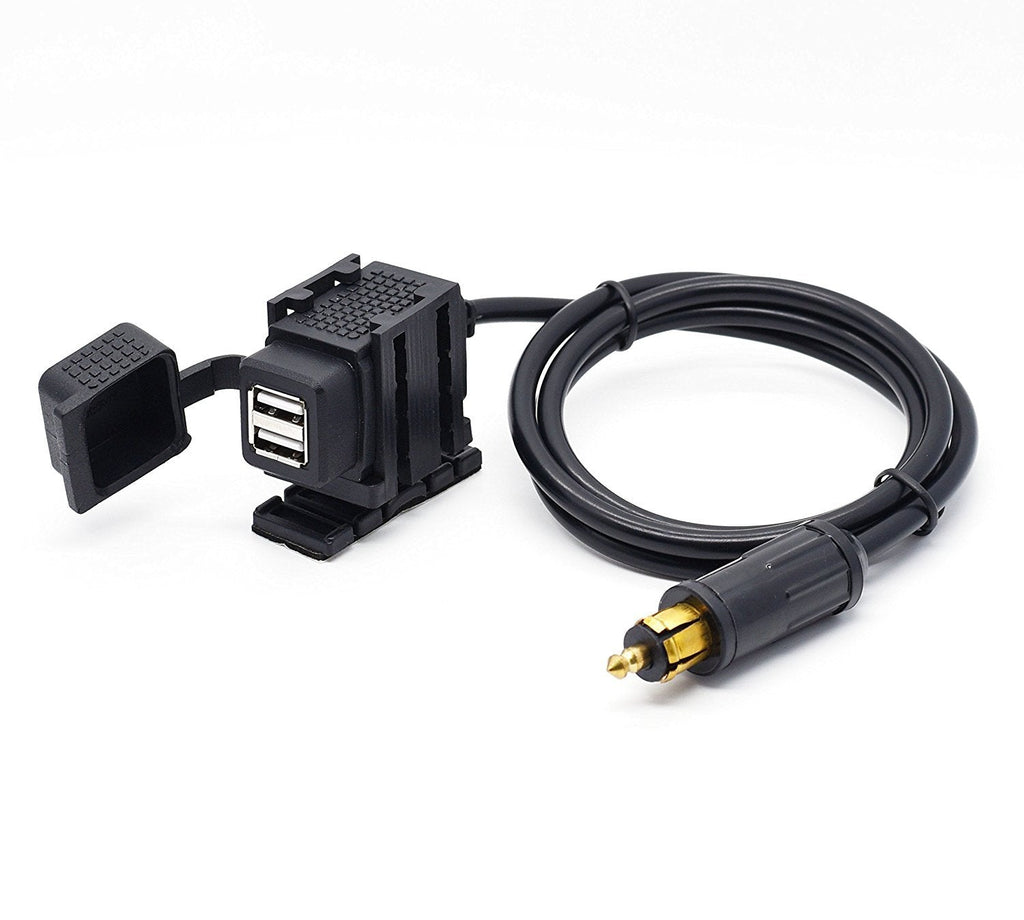 [Australia - AusPower] - Cllena Hella DIN Plug to Dual Port USB Charger Socket for Phone iPhone iPads GPS SatNav 