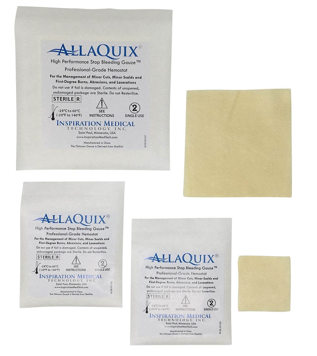 [Australia - AusPower] - Combo Pack - AllaQuix Stop Bleeding Gauze (Pack of 3: 2 L and 1 XL Sizes) Professional-Grade First-Aid Hemostatic Gauze (Blood Clotting Bandage) Pack of 3 