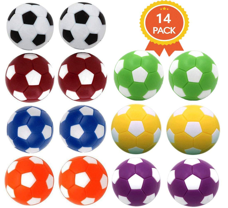 [Australia - AusPower] - Qtimal Table Soccer Foosballs Replacement Balls, Mini Colorful 36mm (1.42") Official Tabletop Game Ball - Set of 14 