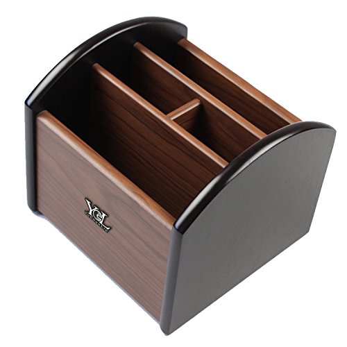 [Australia - AusPower] - Rotating remote control holder, pen holder for desk,Wooden remote storage Organizer,TV remote control caddy@YCL872R Pen container 