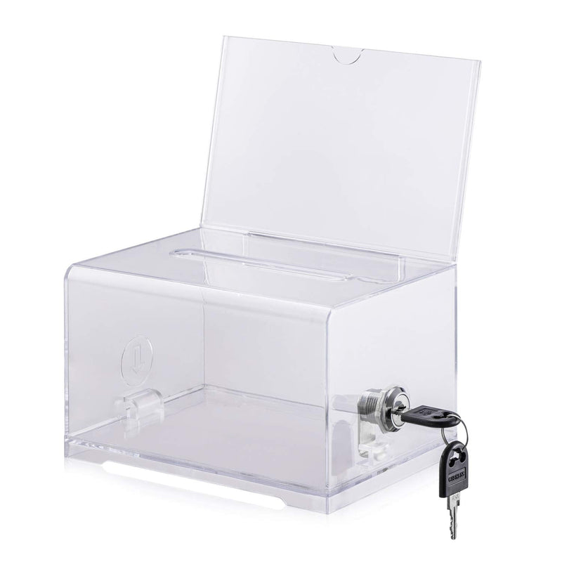 [Australia - AusPower] - Polmart Clear Suggestion/Business Card Drawing Box with Sign and Lock 1 Box 