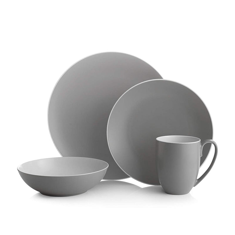 [Australia - AusPower] - Nambe - POP Collection - Slate Colored Place Setting - 4 piece set Includes Dinner Plate, Salad Plate, Soup Bowl, and Mug - Designed by Robin Levien 