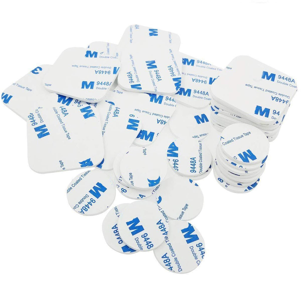 [Australia - AusPower] - M-Jump 40pcs Adhesive Tape Double Sided White Foam Tape Strong Pad Mounting Adhesive (Square+Round) 
