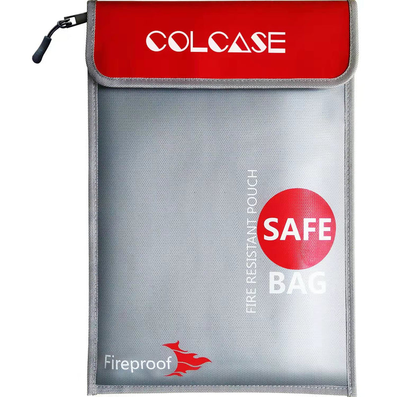 [Australia - AusPower] - COLCASE Fireproof Document Bag (2000 ℉ )15 x 11 Inches Silicone Coated Fireproof and Waterproof Money Bag Fireproof Safe Storage for Money , Documents , Jewelry and Passport 
