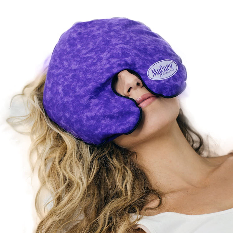 [Australia - AusPower] - MyCare Face Mask (with Washable Cover) Hot Cold Compress Therapy, Natural Reusable Relief for Migraine, Tension, Stress, Sinus, Headache and Relaxation (Purple) Purple 