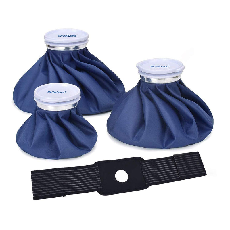 [Australia - AusPower] - Elitehood Ice Cold Pack Reusable Ice Bags Hot Water Bag for Injuries, Hot & Cold Therapy and Pain Relief with Elastic Breathable Support Wrap, 4-Pack, 3 Sizes (6"/9"/11"), (for Hot Therapy is 50-60℃) 