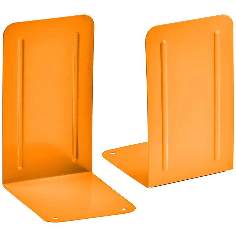 [Australia - AusPower] - Acrimet Premium Metal Bookends (Heavy Duty) (Orange Color) (1 Pair) 4" X 6.87" X 4.62" Orange 