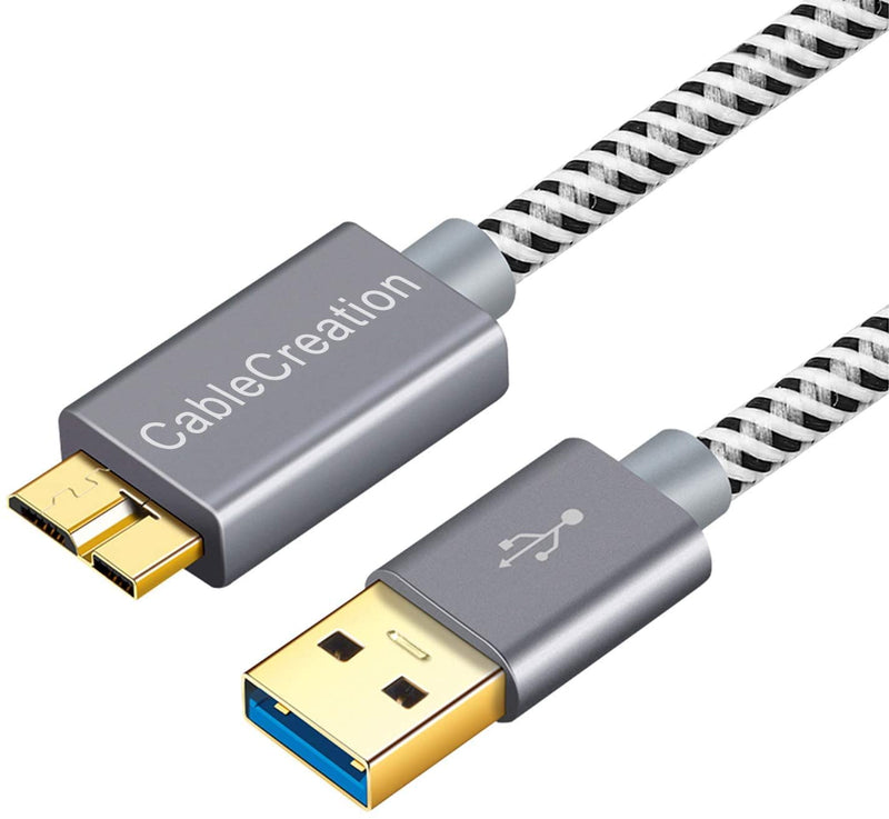 [Australia - AusPower] - Micro USB 3.0 Cable, CableCreation Short USB A to Micro B Cord 1ft USB 3.0 External Hard Drive Cable, Compatible for Samsung Galaxy S5, Note 3/N9000, Camera, Hard Drive and More 
