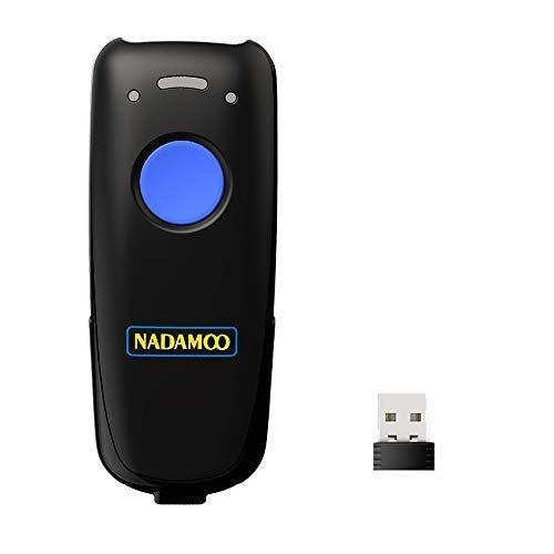 [Australia - AusPower] - NADAMOO Wireless Barcode Scanner Compatible with Bluetooth Function, 2.4G Wireless & Wired 3-in-1 Bar Code Scanner Portable USB CCD Reader, Work with Tablet iPhone iPad Android Windows Mac OS Blue 