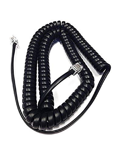 [Australia - AusPower] - The VoIP Lounge 12 Foot Gloss Black Handset Receiver Curly Coil Phone Cord (Please See The Full Product Description Below) 