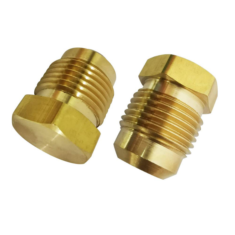 [Australia - AusPower] - Legines Brass Flared Plug 3/8" Tube OD, SAE 45 Degree Flare Tube Fitting（Pack of 2） 39×6 