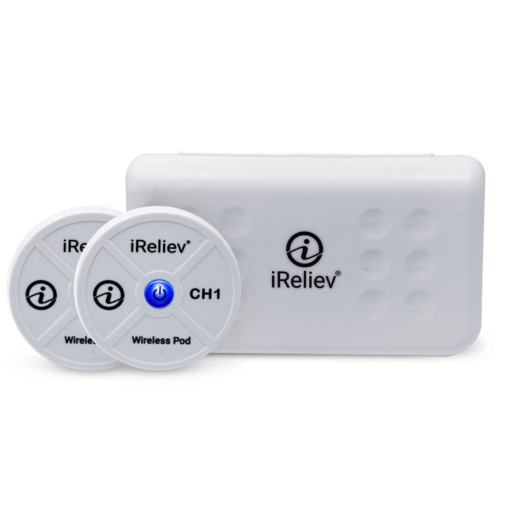 [Australia - AusPower] - iReliev TENS & EMS Expandable Wireless Receiver Pods with Hard Case - for Use with iReliev ET-5050 TENS + EMS Unit - Includes 2 Rechargeable Wireless Receiver Pods - ET-5050 Hand Controller Required 