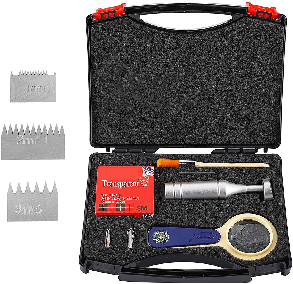 [Australia - AusPower] - CGOLDENWALL Cross Hatch Adhesion Tester Cross-Cut Tester Kit Multi-blades Cutter Spacing: 1 +0.01mm, 2+0.01mm, 3+0.01mm with Plastic Packing Box 